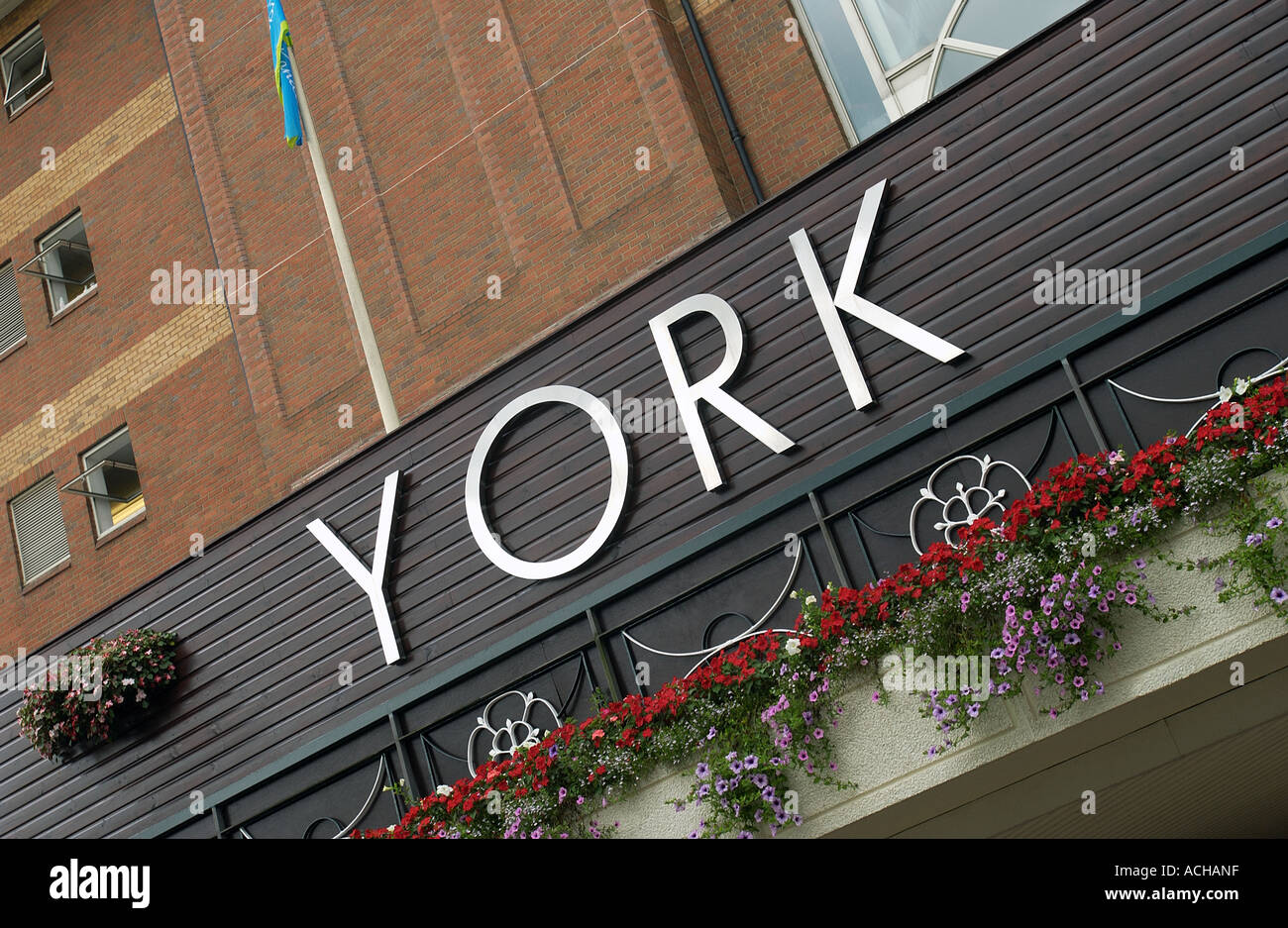 'YORK' (1) and flagpole Stock Photo