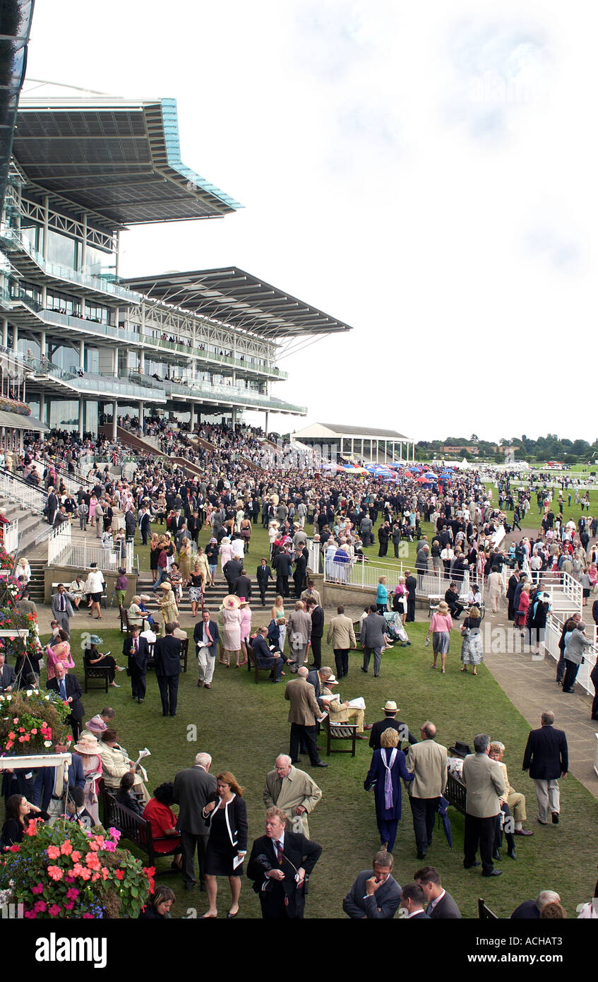 Punters & Knavesmire Stand, York Racecourse (1) Stock Photo