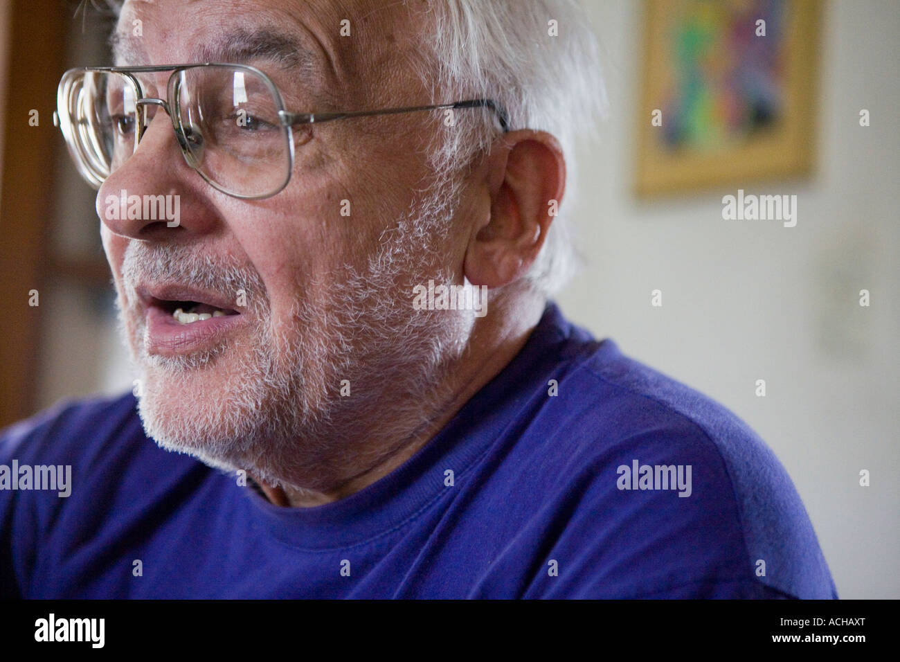 Jazz pianist Paul Bley at his home in Cherry Valley New York Stock Photo