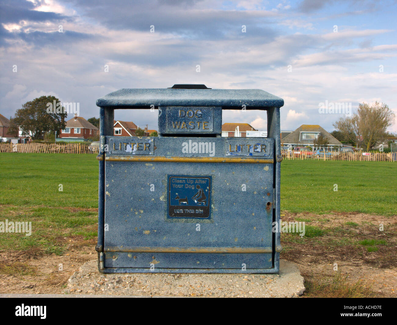 Dog waste bin in Hamworthy Park Poole Dorset Stock Photo Alamy