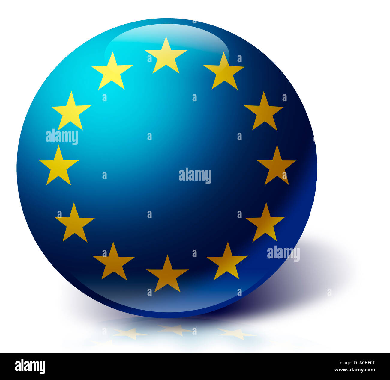 European Union flag as a glass ball Stock Photo