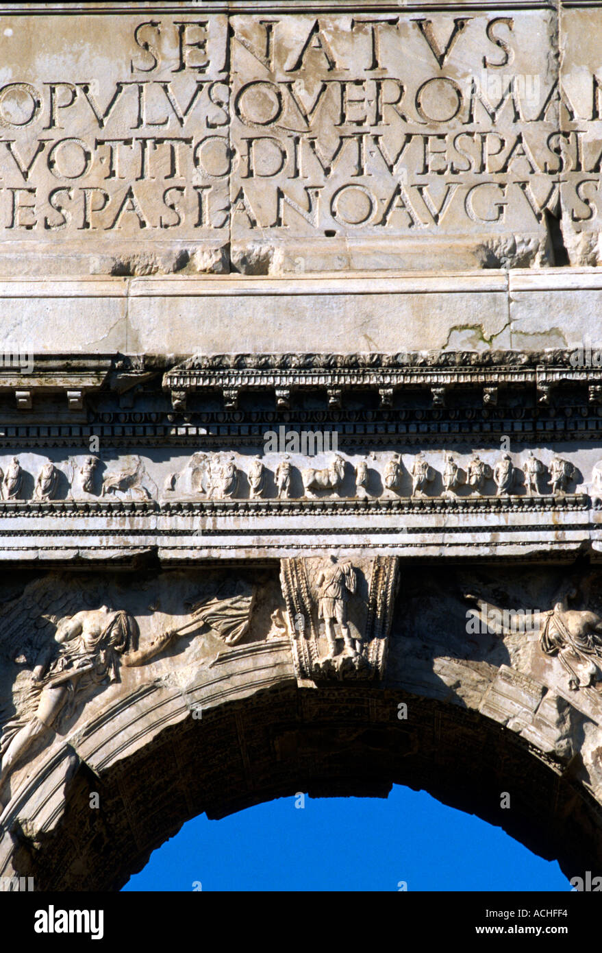 Italy Rome The Roman Forum Foro Romano The Arch of Titus Stock Photo ...