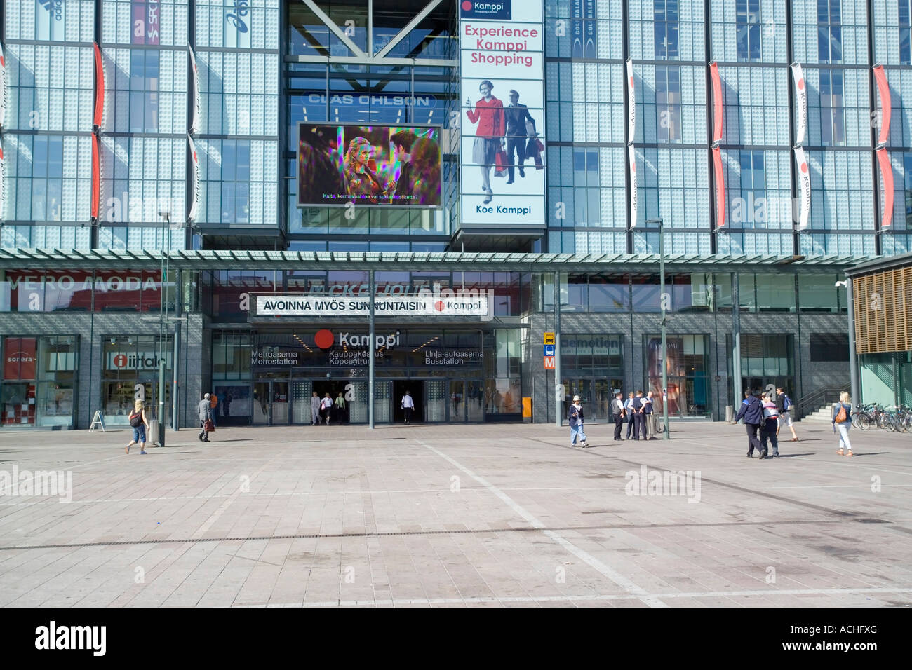 Alleged furniture Larry Belmont Kamppi bus terminal and shopping center exterior, Helsinki Finland Stock  Photo - Alamy
