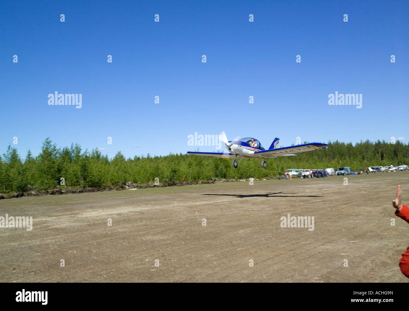 Kit aeroplane lift-off, Finland Stock Photo