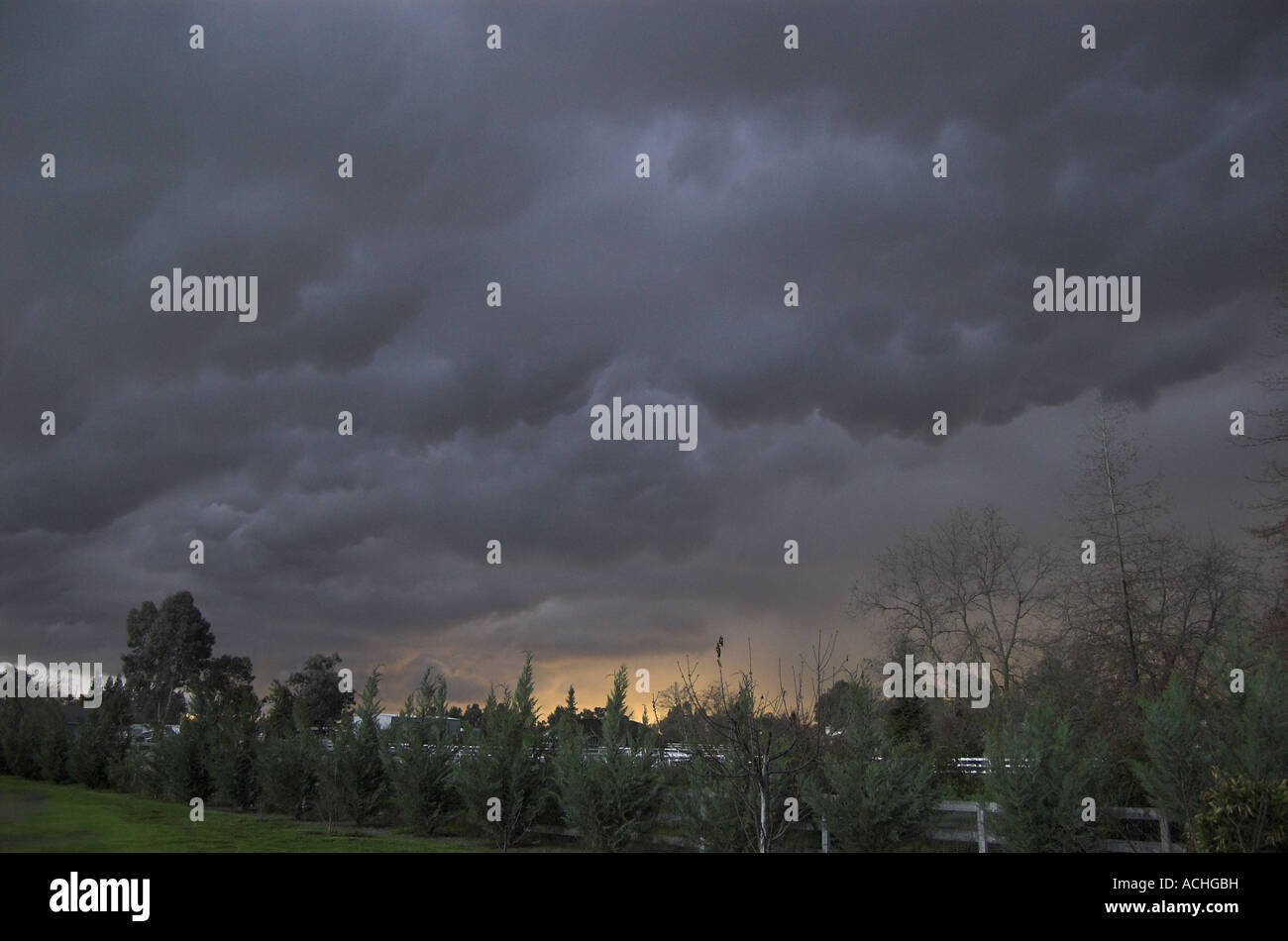 stormy sky, Fresno CA Stock Photo