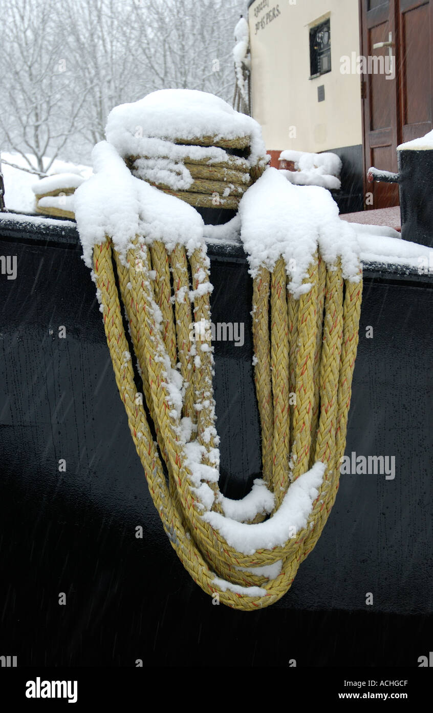 Deatil of a boat in the winter Stock Photo