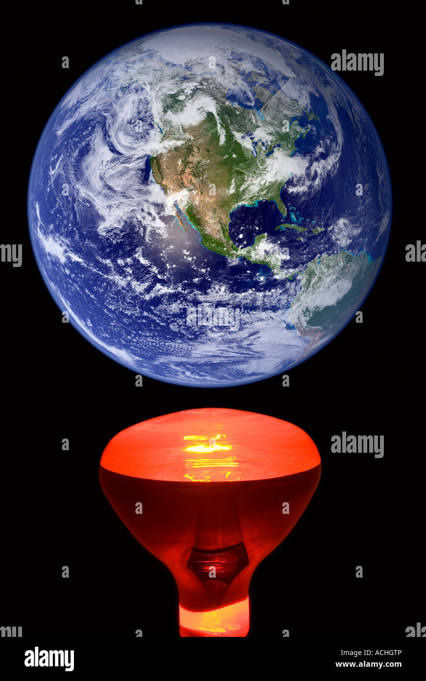 a photo illustration depicting global warming Stock Photo