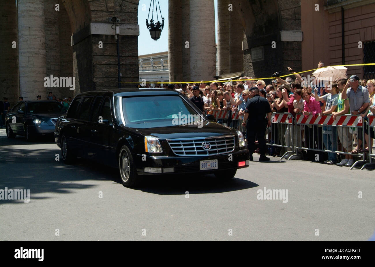 George W. Bush car in a visit to the Vatican in June 2007 Stock Photo
