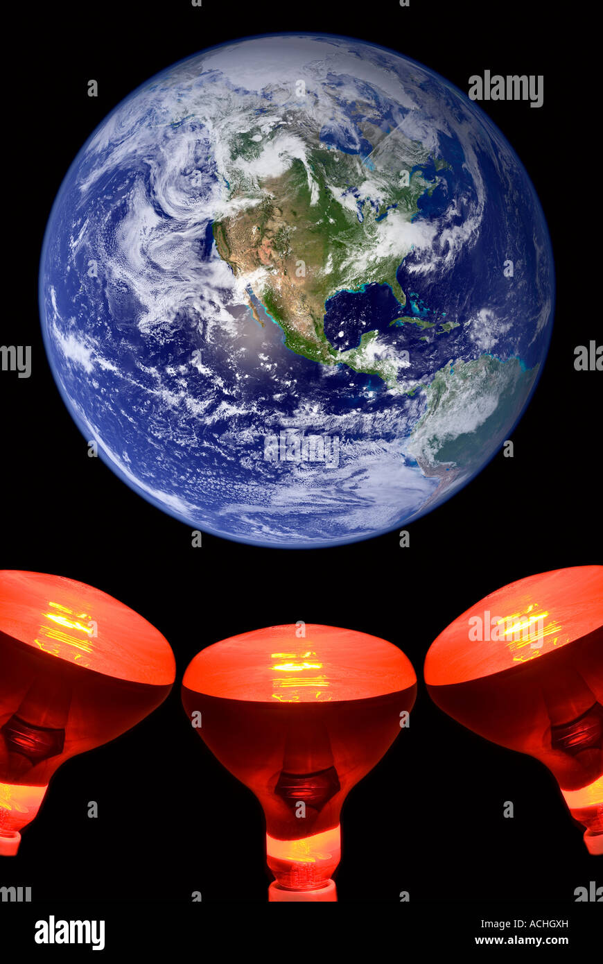 a photo illustration depicting global warming Stock Photo