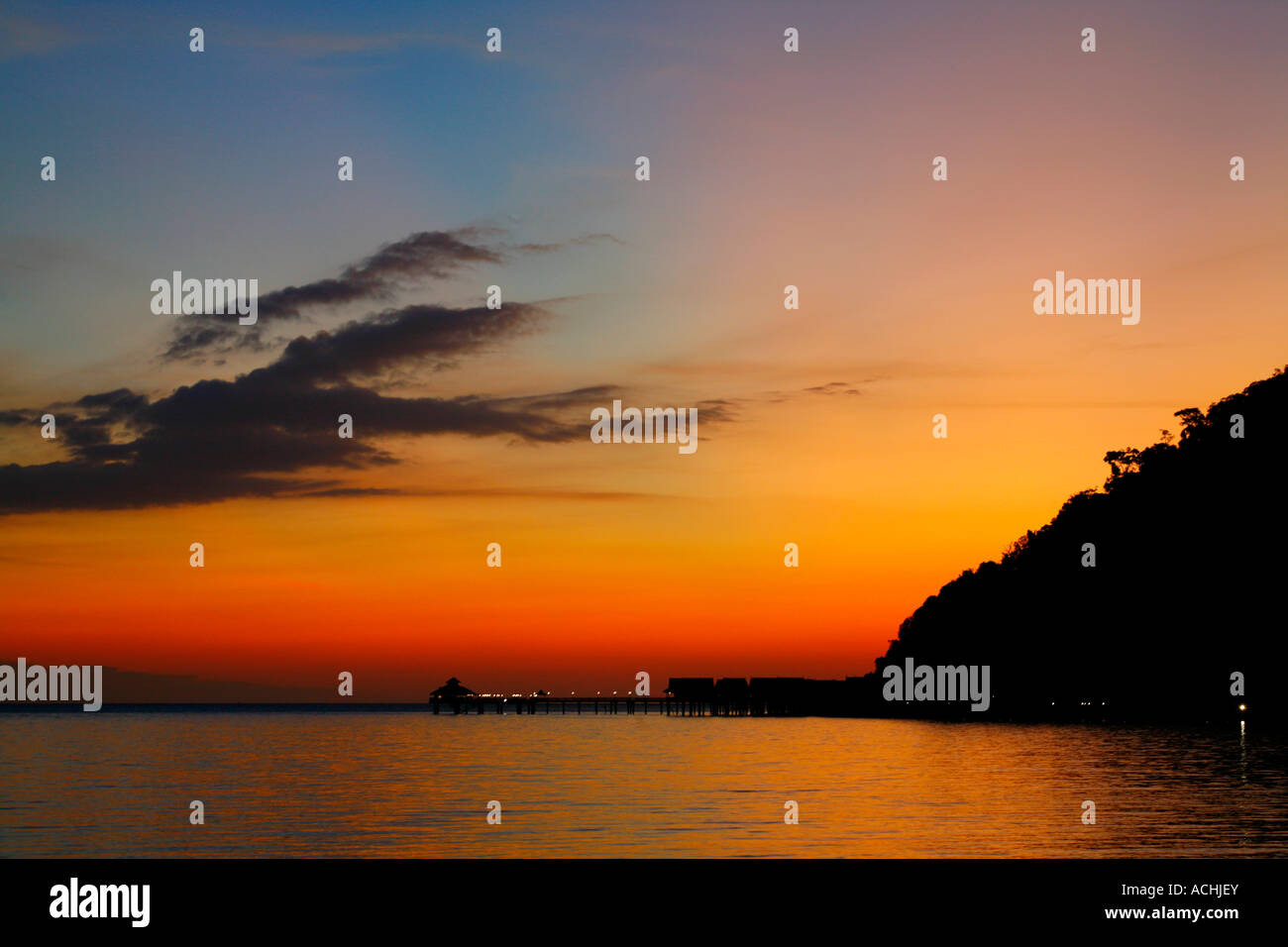 Sunset At Burau Bay Pantai Kok Langkawi Malaysia Stock Photo Alamy