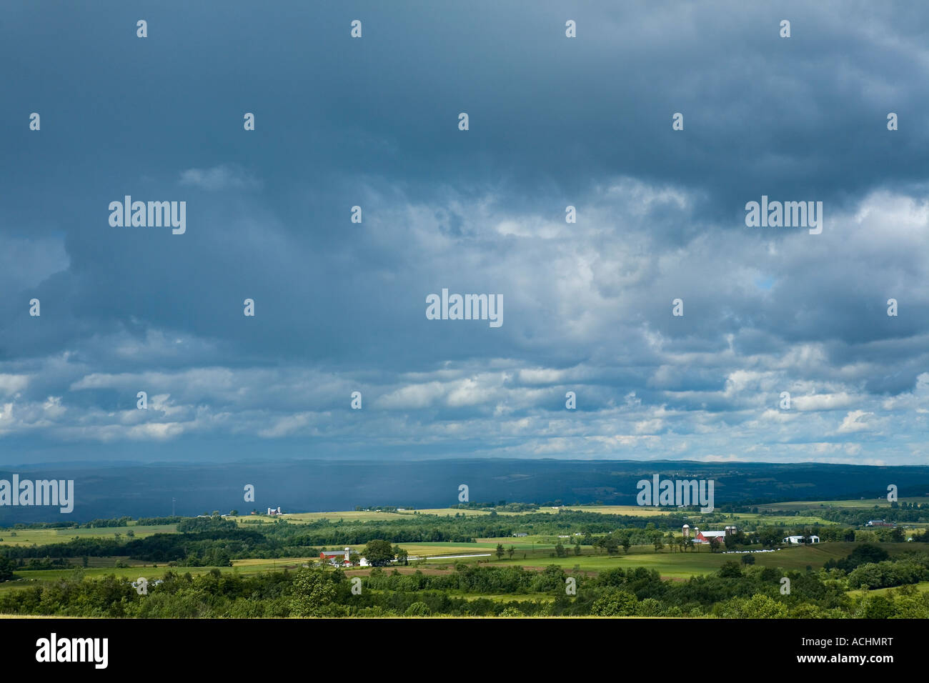 Rolling farmland of the Mohawk Valley in upstate New York Stock Photo