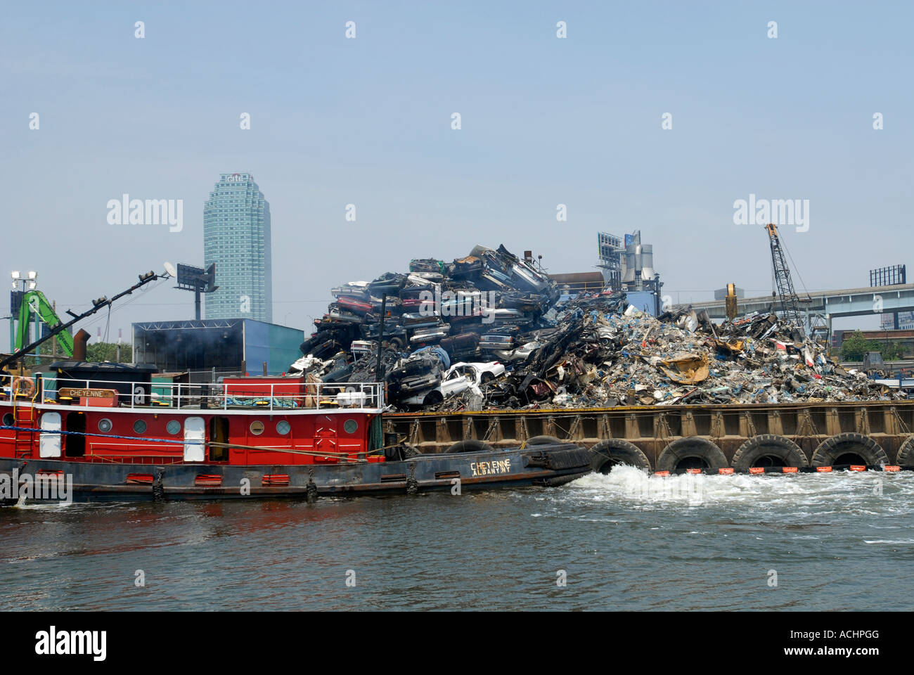 Metal scrap on barge in hires stock photography and images Alamy