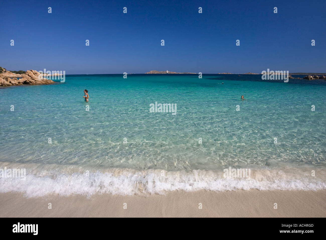 Sandy beach, Capriccioli beach, Costa Smeralda, Sardinia Stock Photo