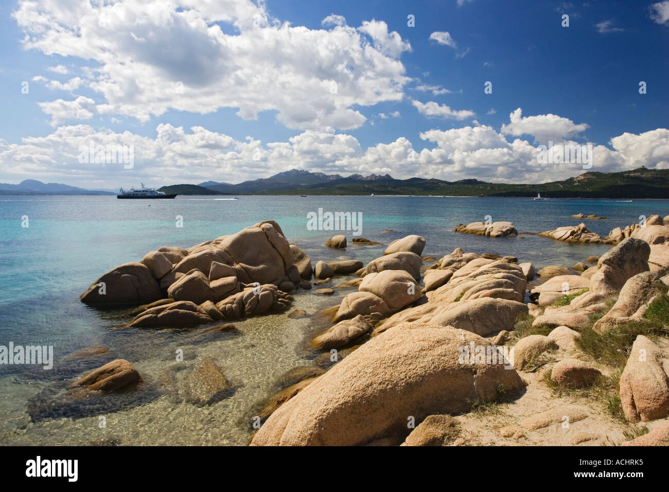 Spiaggia Capriccioli Costa Smeralda Sardinia Italy Stock Photo
