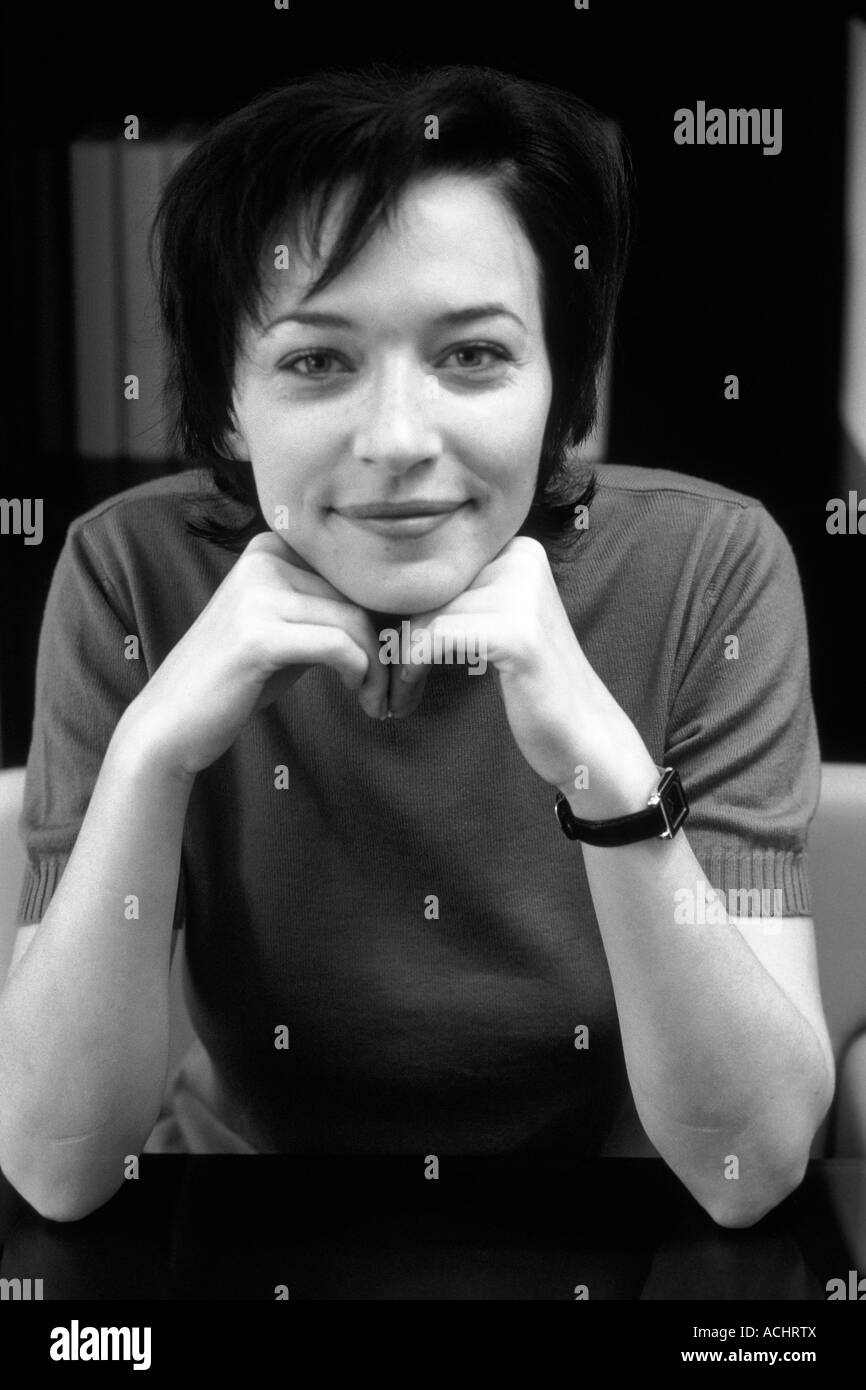 Portrait woman posing black and white Stock Photo