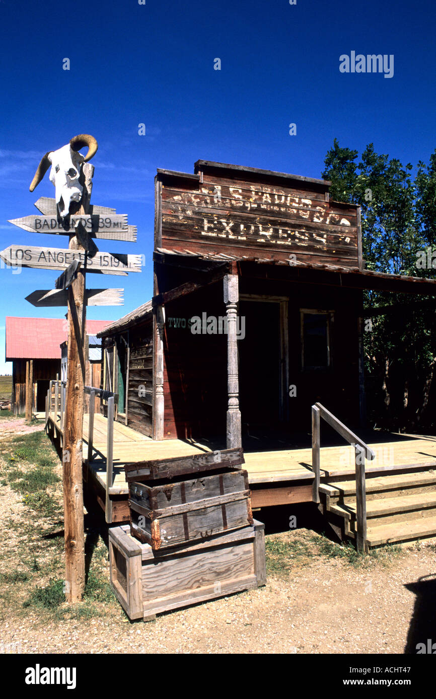 Scenic of old 1880s ghost town in Murdo South Dakota used in many
