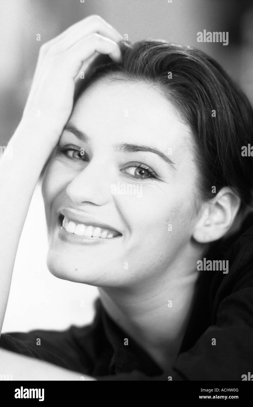 Smiling black woman Black and White Stock Photos & Images - Alamy
