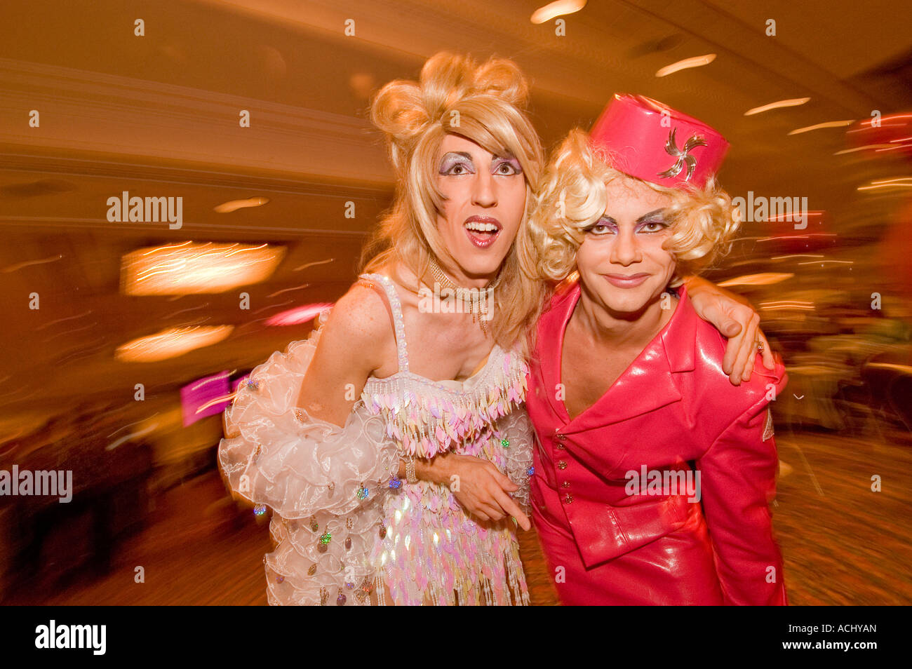A couple of drag queens at a gay wedding fair in Brighton East Sussex