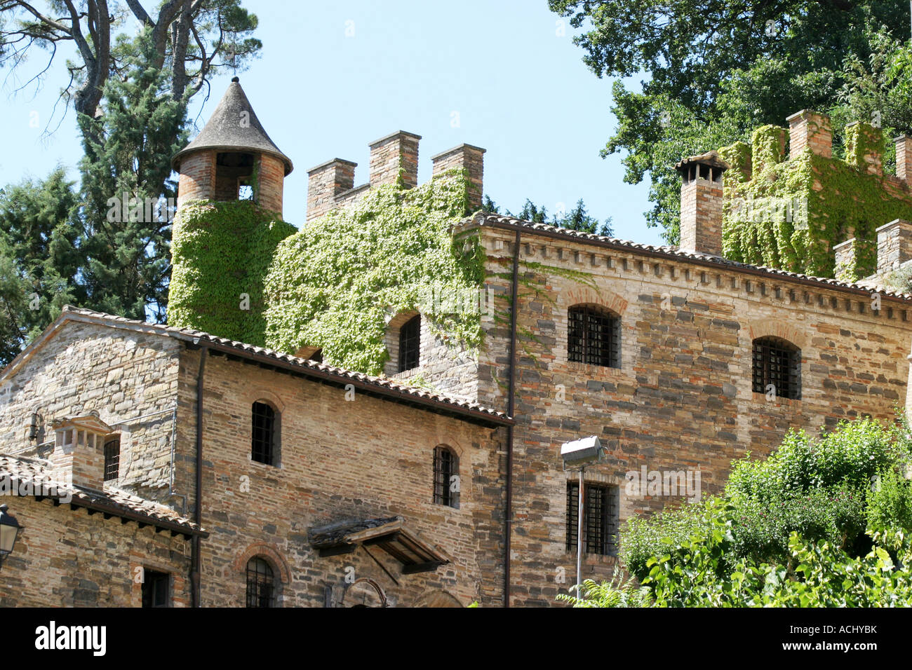 Spectacularly restored Pallotta Castle in Caldarola, Le Marche Italy Stock Photo