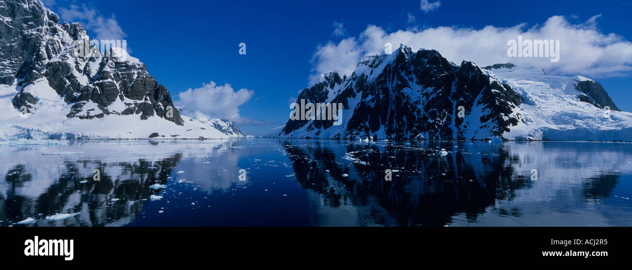 Antarctica Morning sun lights mountains of and glaciers Booth Island ...