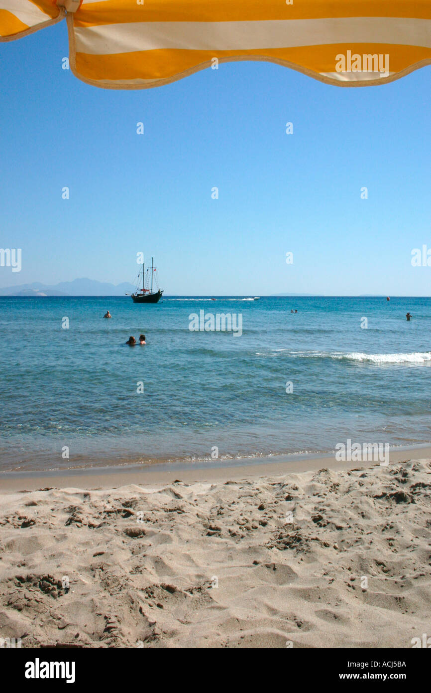 Paradise Beach also known as Bubble Beach on the Greek island of Kos