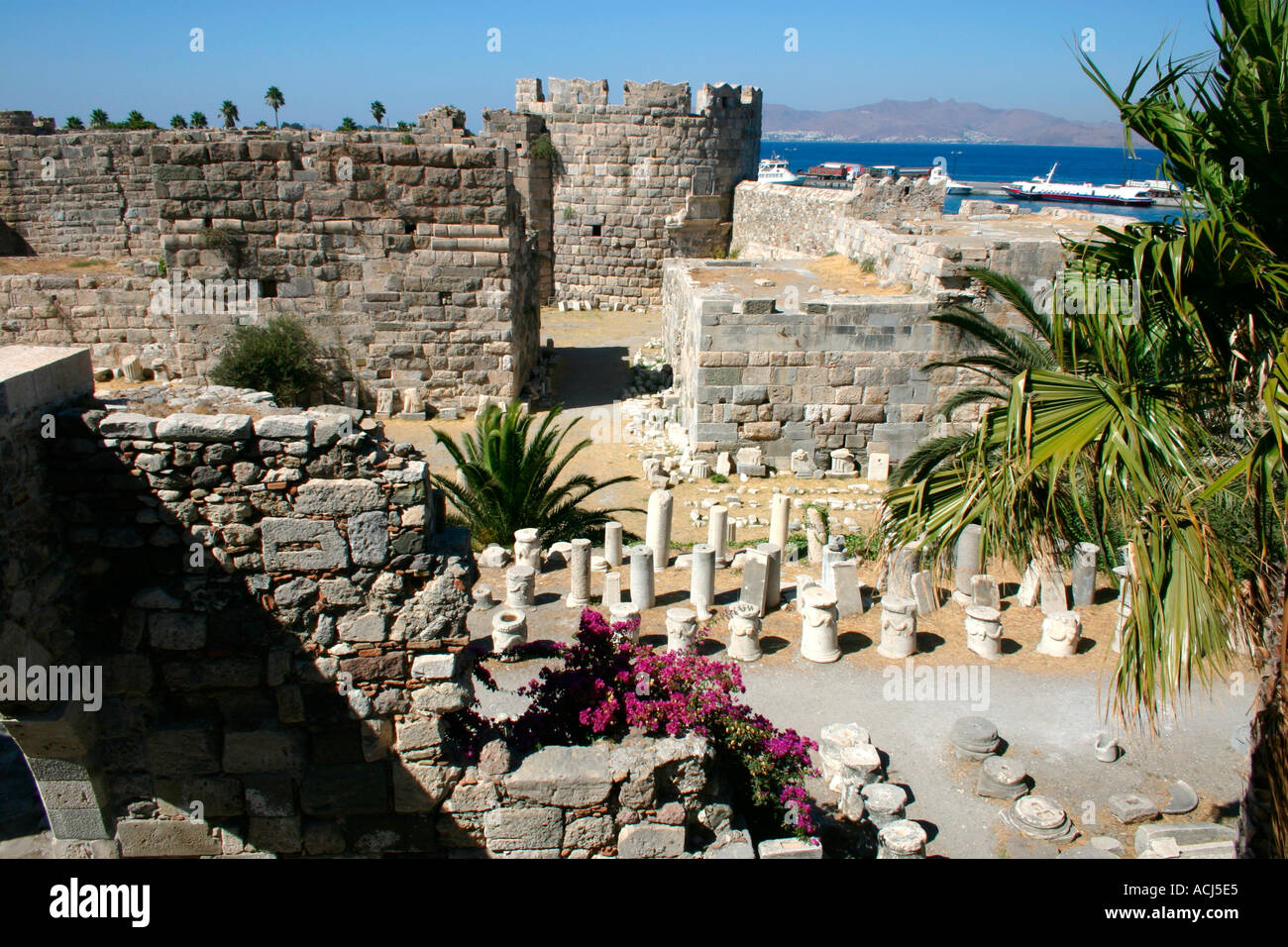 The Castle in Kos town on the Greek island of Kos. Stock Photo
