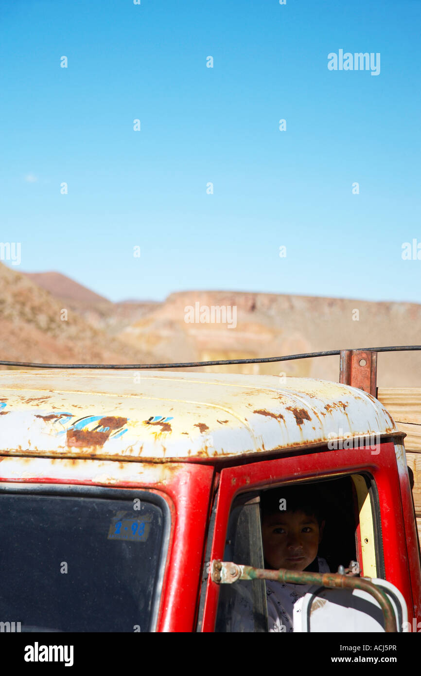 old red truck in desert landscape Stock Photo - Alamy