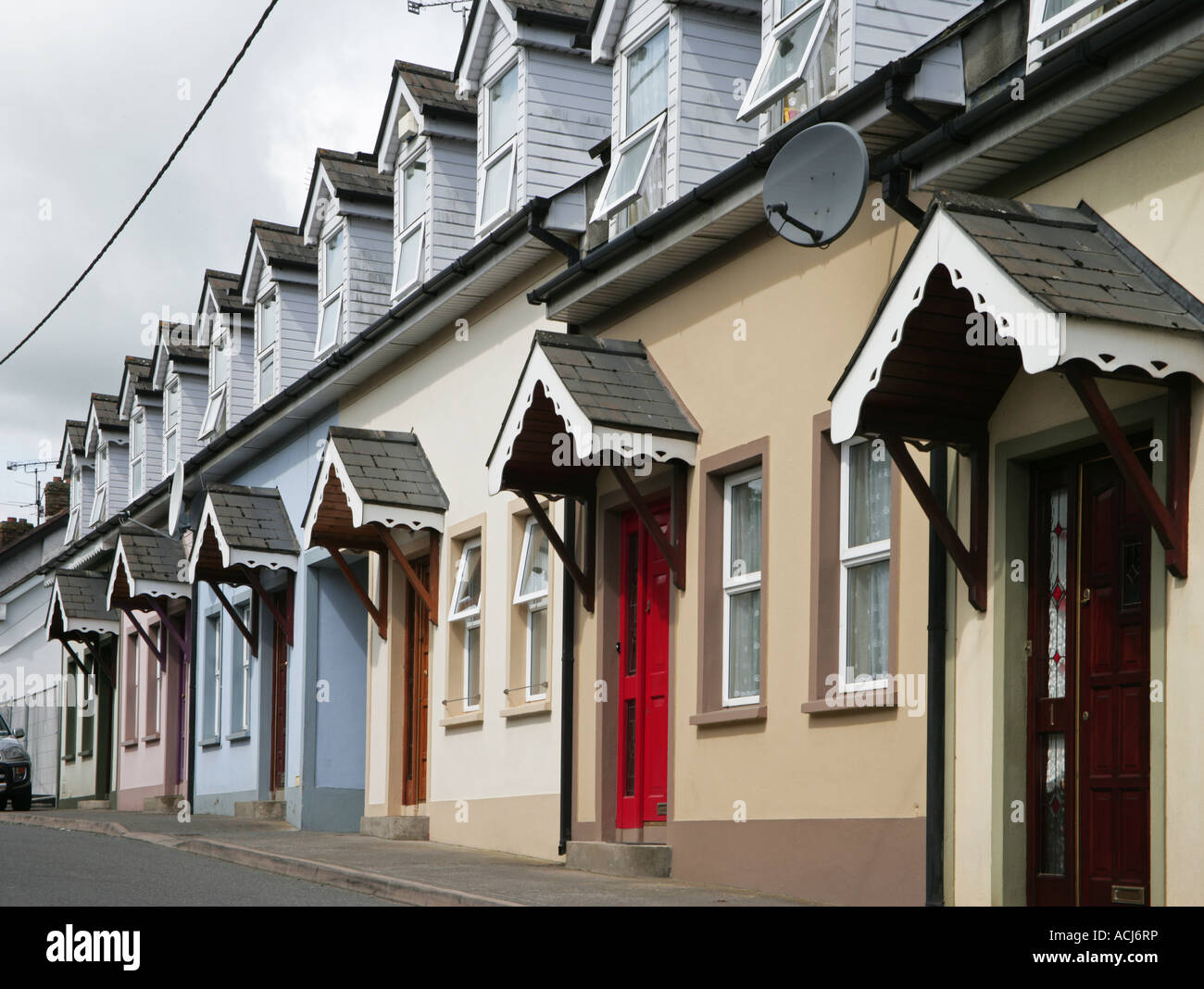 Terraced housing Carrickmacross County Monaghan Ireland Stock Photo