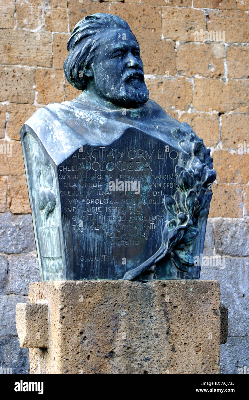 Statue of Adolfo Cozza in Orvieto Umbria Italy Stock Photo