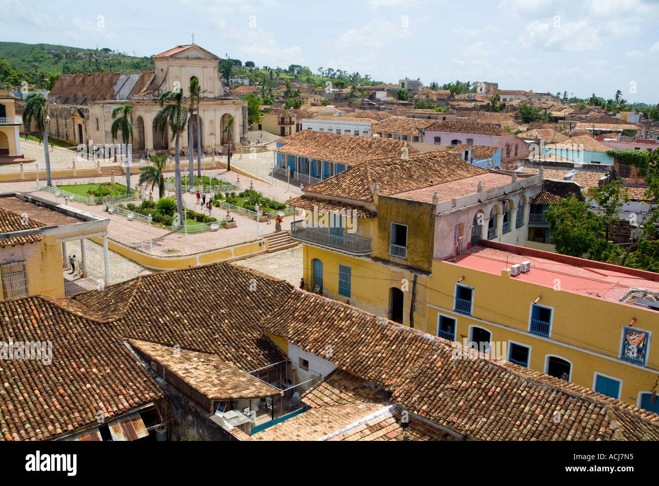 Trinidad, Sancti Spiritus, Cuba - Red rooftops on the Plaza Mayor Stock Photo