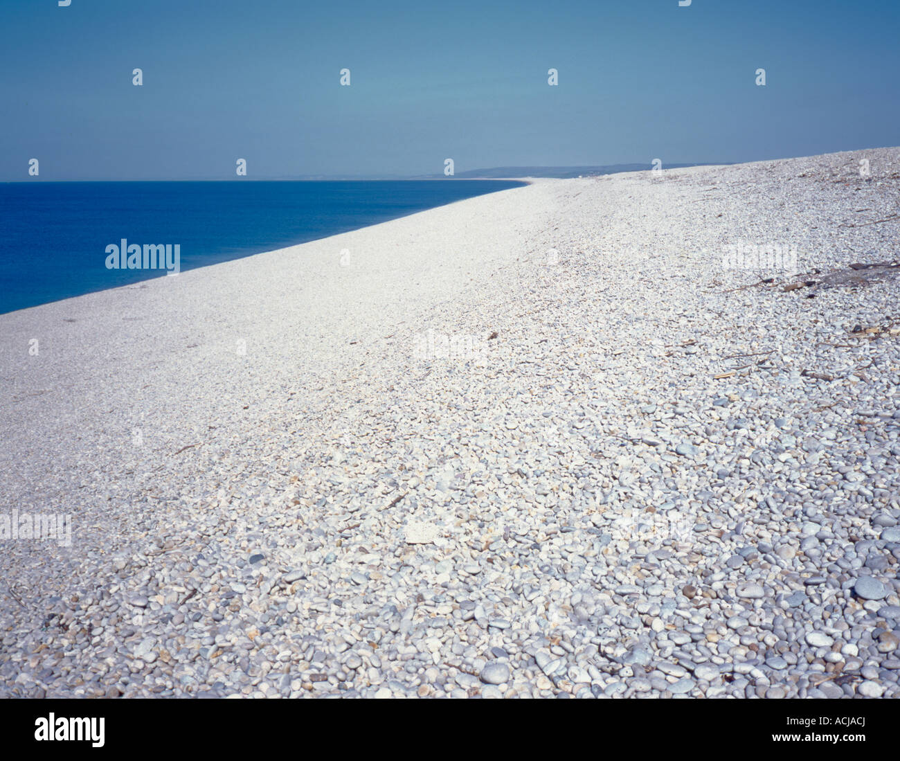 Chesil Beach, view north west at Chiswell, Portland, Dorset, England, UK. Stock Photo