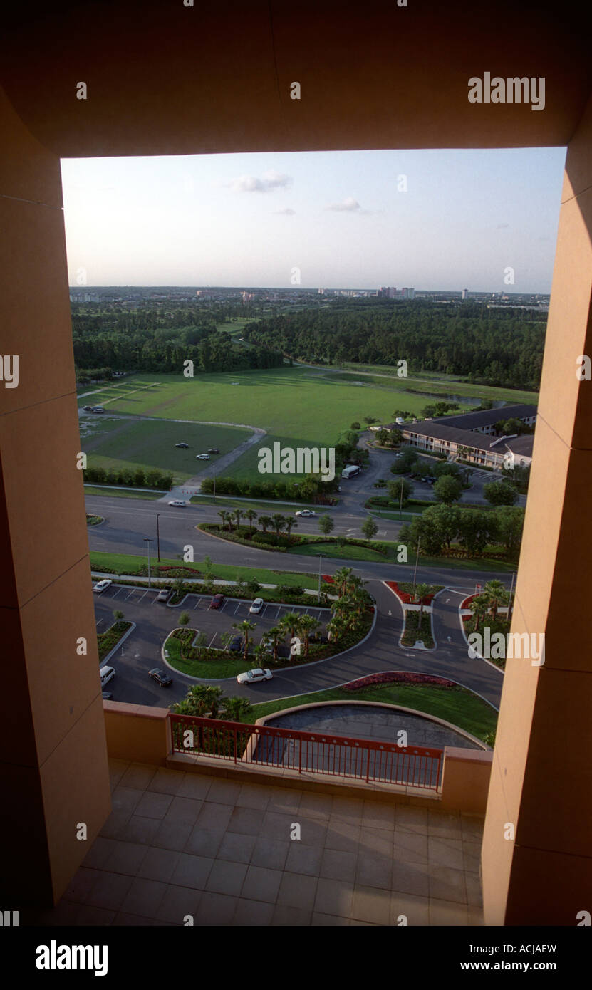 View from the top of a large hotel in Orlando Florida Stock Photo