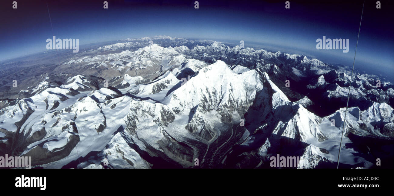 Aerial of Mt Everest from Tibet looking to Nepal Kungchung face Stock Photo  - Alamy