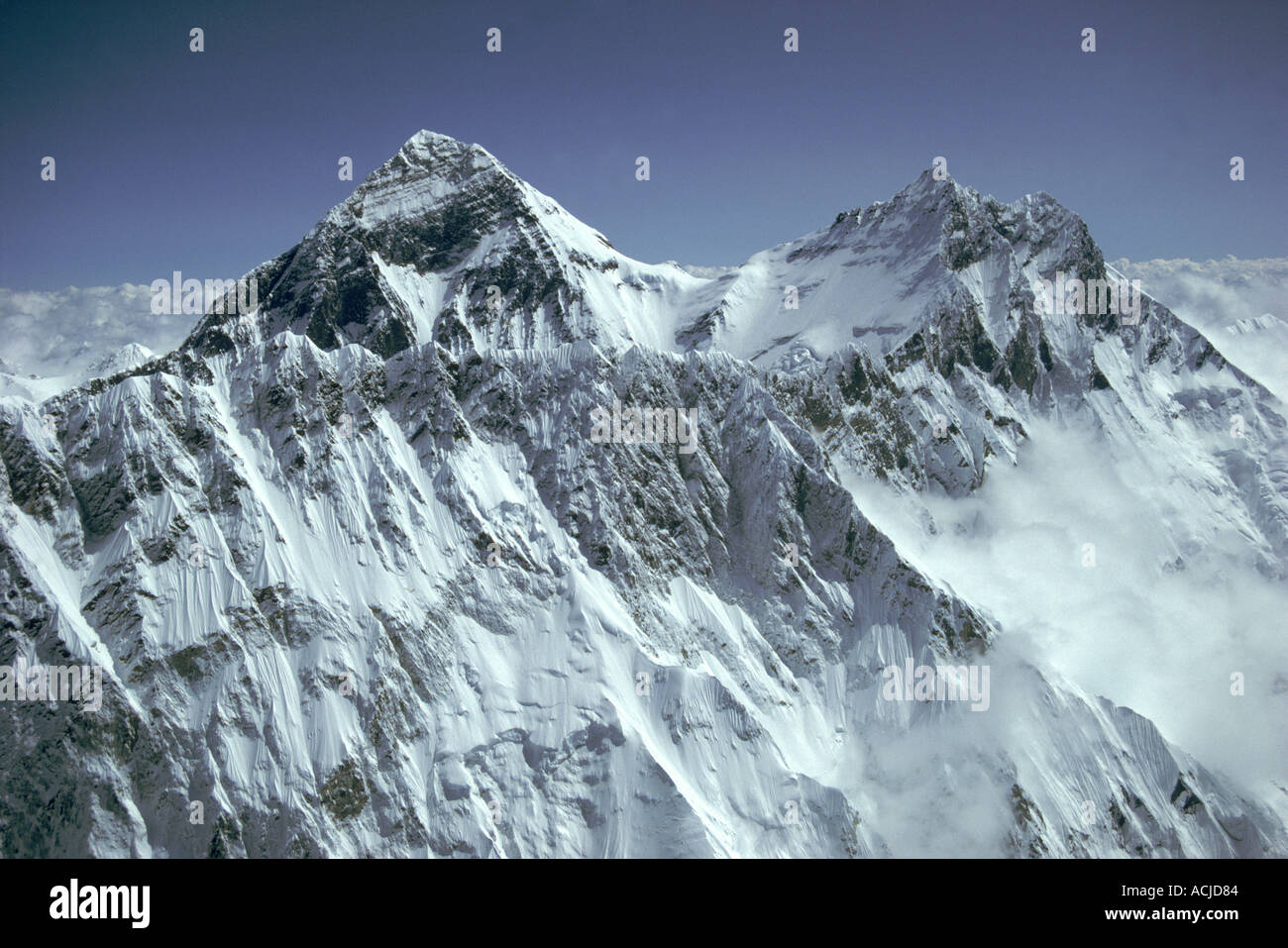 Aerial view of Mount Everest Nuptse 