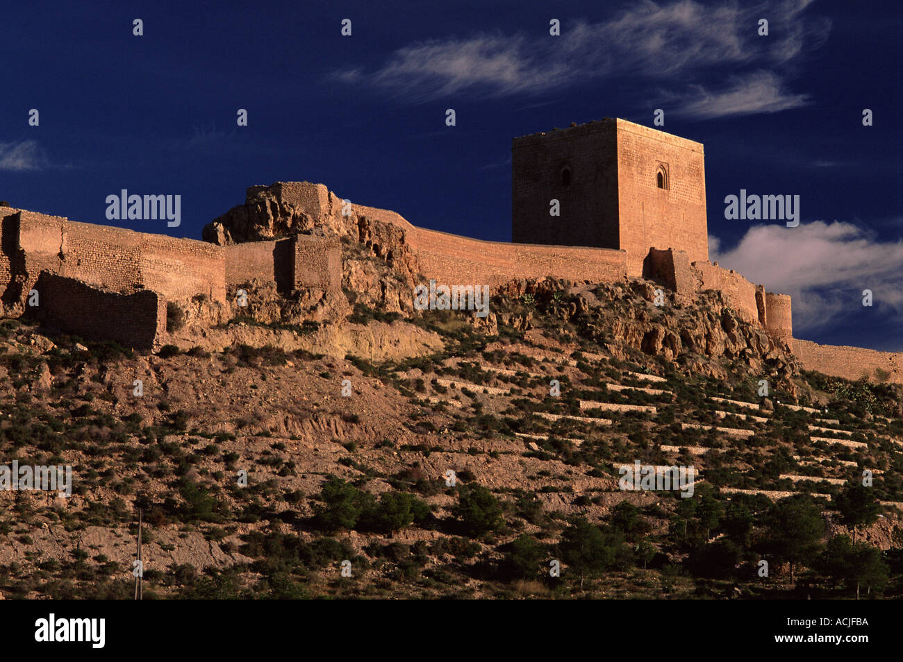 Castle 13th century at Lorca Murcia Spain Europe Stock Photo