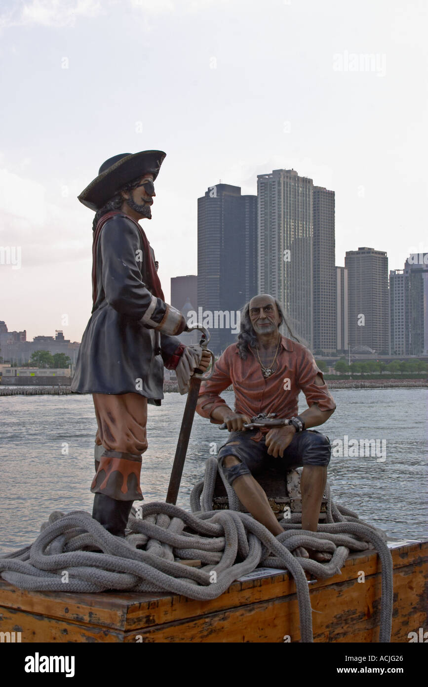 Statues at Navy Pier Chicago Stock Photo Alamy