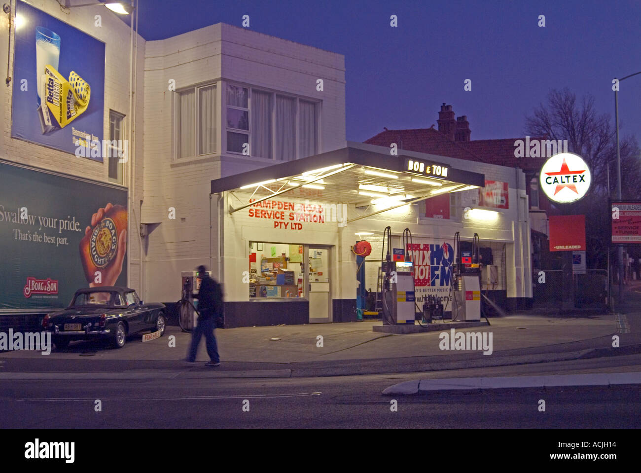 Old fashioned service station Hobart Tasmania Australia Stock Photo