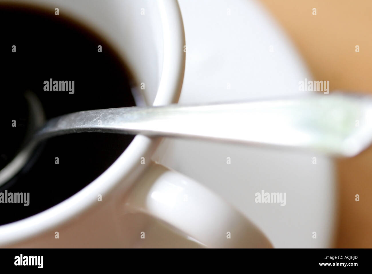 coffee cup and teaspoon Stock Photo Alamy