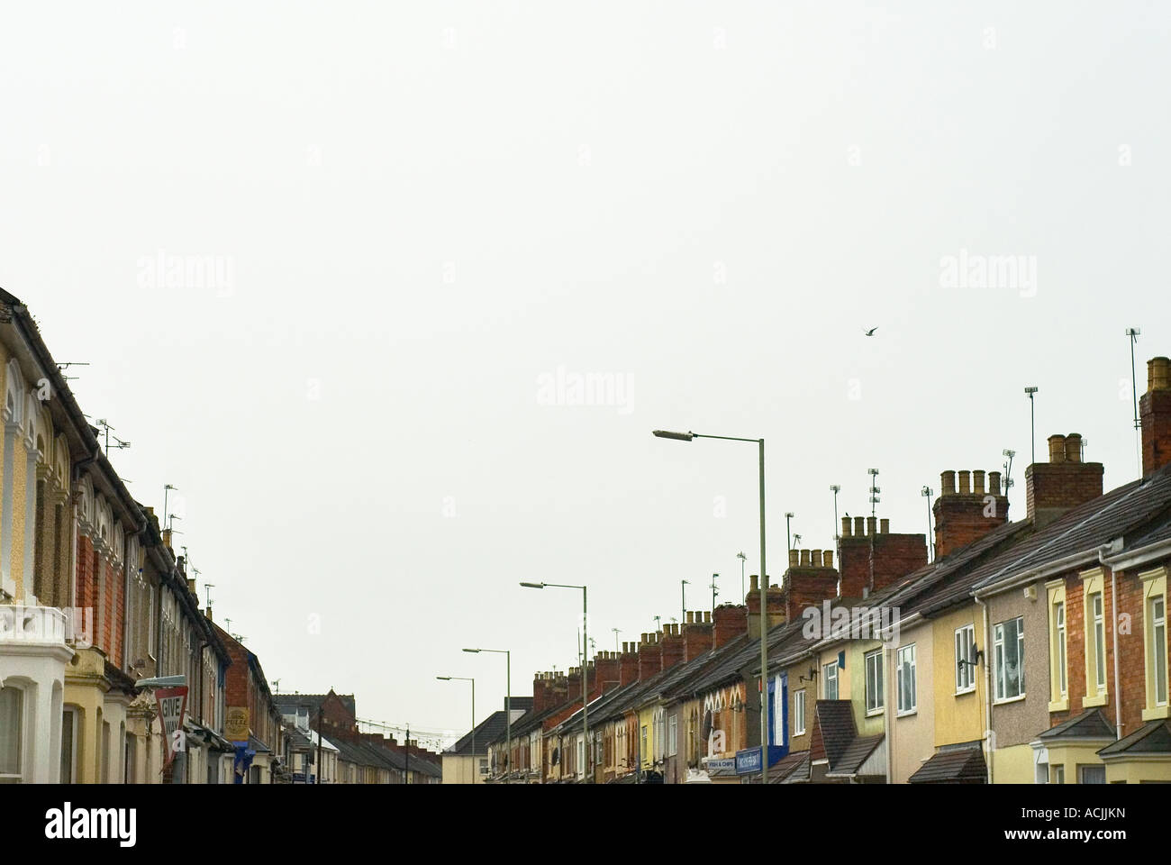 rooftops with tv aerials swindon Stock Photo Alamy