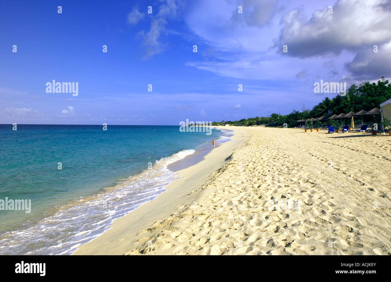 Baie Longue Long Bay beach St Maarten st martin Caribbean Stock Photo ...