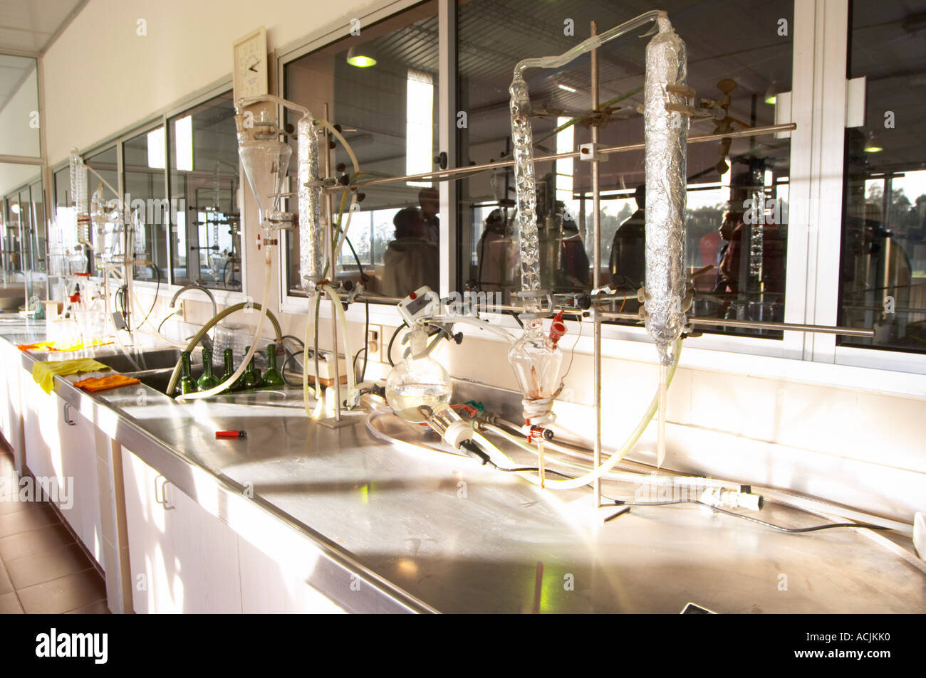 The winery laboratory with various lab equipment for analysing the wine