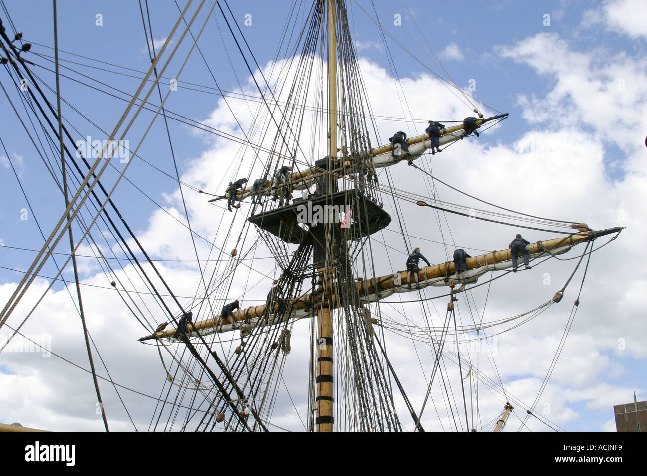 square rigged ship in the oslo dock Stock Photo Alamy