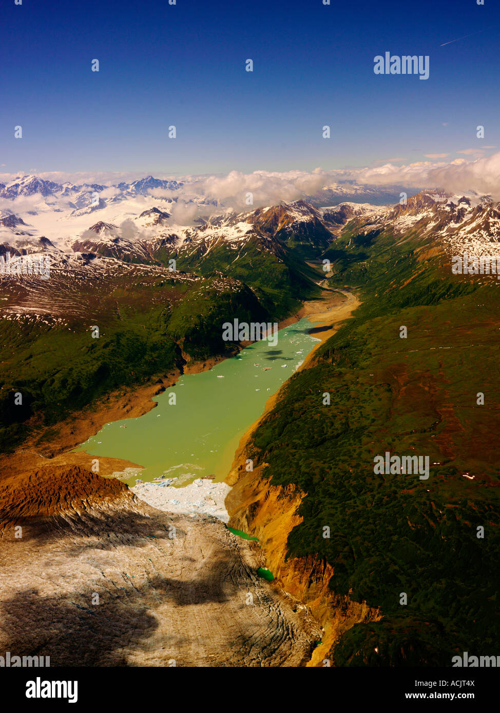 Strandline Lake illustrating the accelerated melting of Triumvirate Glacier due to global warming Stock Photo