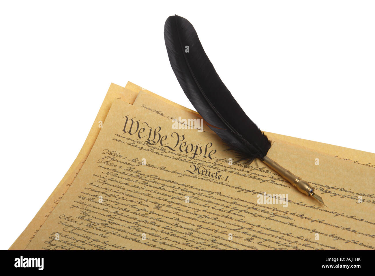 US Constitution And Feather Pen Stock Photo Alamy