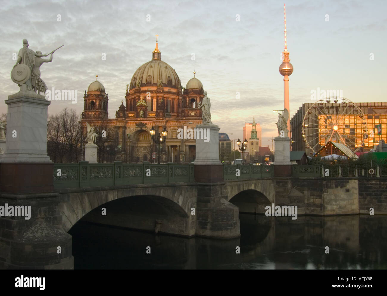 Berlin Cathedral at Sunset Stock Photo