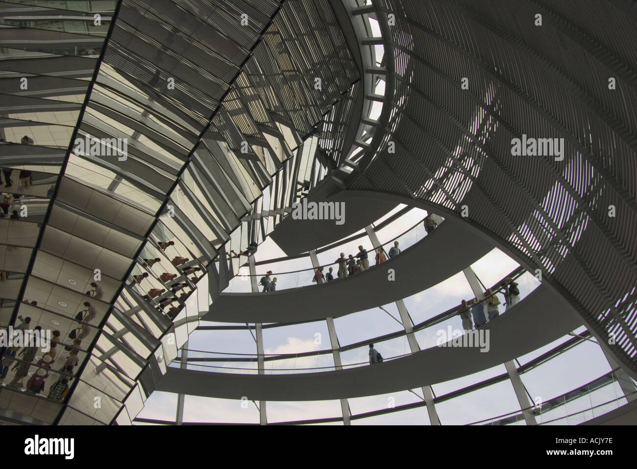Inside the Reichstag Dome Stock Photo