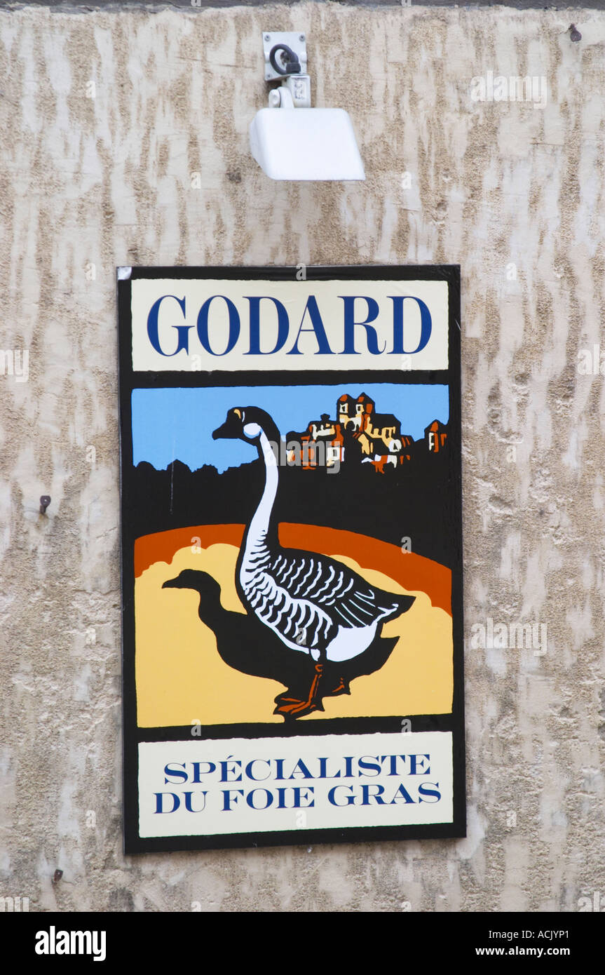 Sign advertising Godard Foie Gras, Duck or Goose fat liver Bergerac