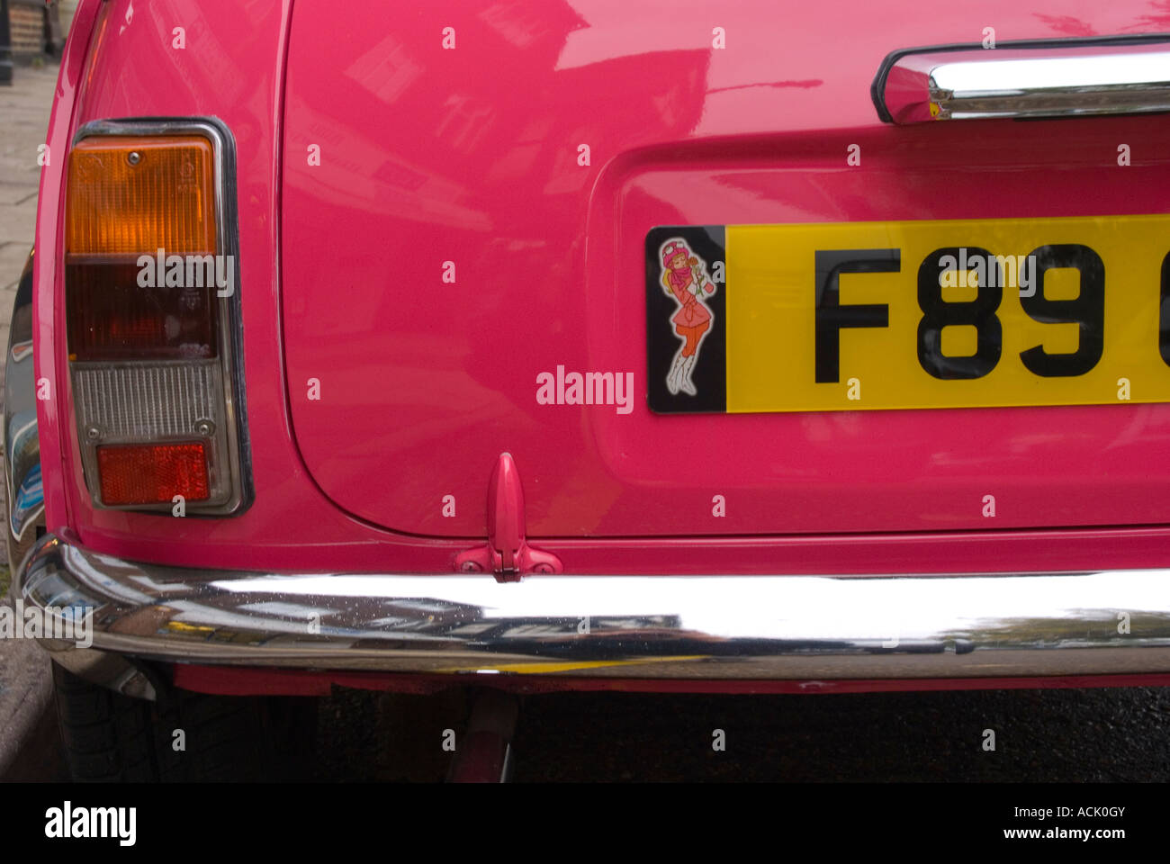 pink mini car leyland Stock Photo