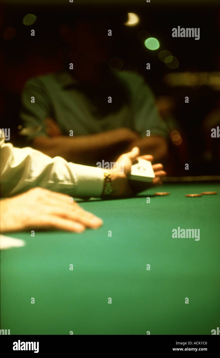 blackjack dealer at a casino Stock Photo