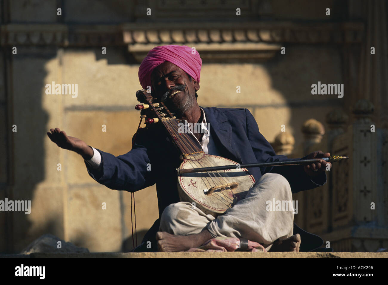 Folksinger Jaisalmer Rajasthan India Stock Photo